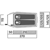 Easy Camp Tienda túnel Reindal 2, Tienda de campaña verde oliva