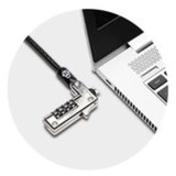 Kensington Candado fino de combinación NanoSaver para portátiles, Castillo negro/Plateado, 1,8 m, Kensington, Llave, Negro