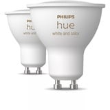 Philips Hue White & Color Ambiance GU10 Foco Inteligente Paquete Doble, Lámpara LED 