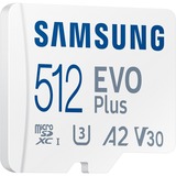 SAMSUNG EVO Plus 512 GB microSDXC (2024), Tarjeta de memoria blanco