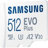 Samsung MB-MC512S 512 GB MicroSDXC UHS-I, Tarjeta de memoria blanco, 512 GB, MicroSDXC, UHS-I, 160 MB/s, Class 3 (U3), V30
