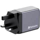 Verbatim GNC-65 Universal Negro, Gris Corriente alterna Carga rápida Interior, Cargador gris, Interior, Corriente alterna, 20 V, Negro, Gris