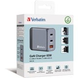 Verbatim GNC-65 Universal Negro, Gris Corriente alterna Carga rápida Interior, Cargador gris, Interior, Corriente alterna, 20 V, Negro, Gris