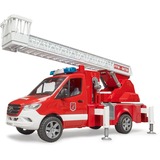 bruder MB Sprinter Bomberos con módulo de luz y sonido, Automóvil de construcción rojo/blanco