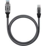 goobay Cable Ethernet USB-A 3.2 Gen1 conector > conector RJ-45 negro/Plateado