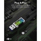 goobay Cable Ethernet USB-A 3.2 Gen1 conector > conector RJ-45 negro/Plateado