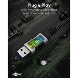 goobay Cable Ethernet USB-A 3.2 Gen1 conector > conector RJ-45, Adaptador de red negro/Plateado