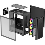 DeepCool CG560 Airflow ARGB Cristal templado lateral, Cajas de torre negro, Midi Tower, PC, Negro, ATX, EATX, micro ATX, Mini-ITX, ABS, SPCC, Vidrio templado, Juego