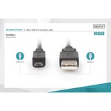 Digitus Cable de conexión USB 2.0 USB-A (conector) > Micro-USB (conector) negro