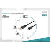 Digitus Cable de conexión USB 2.0 USB-A (conector) > Micro-USB (conector) negro