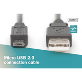 Digitus Cable de conexión USB 2.0 USB-A (conector) > Micro-USB (conector) negro