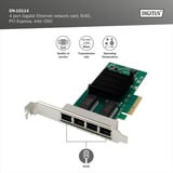 Digitus Ethernet Gigabit de 4 puertos, Adaptador de red 