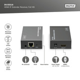 Digitus Receptor extensor HDMI IP DS-55518, Full HD, Alargador de HDMI negro