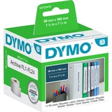 Dymo LW - Etiquetas para archivadores de tamaño pequeño - 38 x 190 mm - S0722470 blanco, Blanco, Etiqueta para impresora autoadhesiva, Papel, Permanente, Rectángulo, LabelWriter