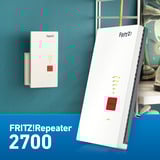 FRITZ! 2700 Repetidores y transceptores blanco/Gris, Repeater 2700, Repetidor de red, 125 Mbit/s, Wifi, Ethernet, Blanco