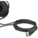 Kensington Auriculares USB-A clásicos con micrófono, Auriculares con micrófono negro, Alámbrico, Llamadas/Música, 163 g, Auriculares, Negro
