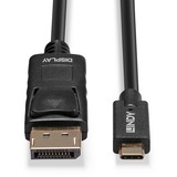 Lindy 43307 adaptador de cable de vídeo 10 m USB Tipo C DisplayPort Negro negro, 10 m, USB Tipo C, DisplayPort, Macho, Macho, Derecho