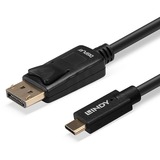 Lindy 43307 adaptador de cable de vídeo 10 m USB Tipo C DisplayPort Negro negro, 10 m, USB Tipo C, DisplayPort, Macho, Macho, Derecho