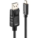 Lindy 43307 adaptador de cable de vídeo 10 m USB Tipo C DisplayPort Negro negro, 10 m, USB Tipo C, DisplayPort, Macho, Macho, Derecho