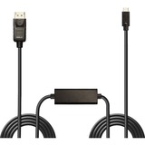 Lindy 43307 adaptador de cable de vídeo 10 m USB Tipo C DisplayPort Negro negro, 10 m, USB Tipo C, DisplayPort, Macho, Macho, Derecho