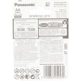 Panasonic eneloop pro Batería recargable AA Batería recargable, AA, 4 pieza(s), 2500 mAh, Negro