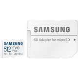 SAMSUNG EVO Plus 512 GB MicroSDXC UHS-I Clase 10, Tarjeta de memoria blanco, 512 GB, MicroSDXC, Clase 10, UHS-I, 130 MB/s, 130 MB/s