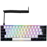 Sharkoon SGK50 S4 teclado RF inalámbrica + USB QWERTY Portugués Blanco, Teclado para gaming blanco/Negro, 60%, RF inalámbrica + USB, QWERTY, LED RGB, Blanco