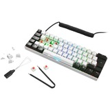 Sharkoon SGK50 S4 teclado RF inalámbrica + USB QWERTY Portugués Blanco, Teclado para gaming blanco/Negro, 60%, RF inalámbrica + USB, QWERTY, LED RGB, Blanco