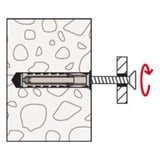 fischer Tacos SX Plus 12x60 en cubo, Pasador gris claro