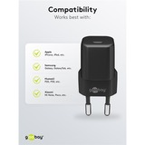 goobay Kit de carga Apple Lightning / USB-C PD nano 20 vatios, Cargador negro