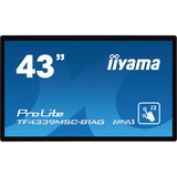 iiyama ProLite TF4339MSC-B1AG monitor pantalla táctil 109,2 cm (43") 1920 x 1080 Pixeles Multi-touch Multi-usuario Negro, Pantalla de gran formato negro, 109,2 cm (43"), 400 cd / m², Full HD, LED, 16:9, 1920 x 1080 Pixeles