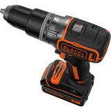 BLACK+DECKER Atornillador percutor inalámbrico BL188K, 18Voltios, Martillo atornillador negro/Naranja