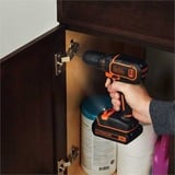 BLACK+DECKER BDCDC18 Taladro de pistola Negro, Naranja Ión de litio 1,5 Ah, Taladro/destornillador negro/Naranja, Taladro de pistola, perforacion, Desatornillar, Negro, Naranja, 2,5 cm, 1 cm, 30 Nm