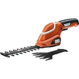 BLACK+DECKER GSL700 tijera de césped inalámbrica Negro, Naranja Litio 7 V, Tijeras arreglasetos naranja/Negro, Negro, Naranja, Litio, 7 V, 1,2 Ah, 650 g