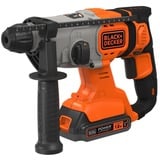 BLACK+DECKER Martillo combinado a batería BCD900E2K, 18Volt, Martillo perforador naranja/Negro