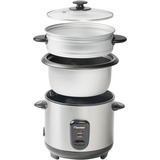 Bestron ARC100 arrocera 1 L 400 W Negro, Acero inoxidable acero fino/Negro, Negro, Acero inoxidable, 1 L, Botones, Vidrio, 400 W, 220-240 V