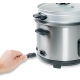 Bestron ARC100 arrocera 1 L 400 W Negro, Acero inoxidable acero fino/Negro, Negro, Acero inoxidable, 1 L, Botones, Vidrio, 400 W, 220-240 V