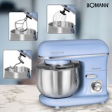 Bomann KM 6030 CB Batidora de varillas 1100 W Azul, Robot de cocina celeste/Plateado, Batidora de varillas, Azul, 5 L, 1100 W, 220 - 240 V, 50 Hz