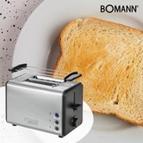 Bomann TA 1371 CB 2 rebanada(s) 850 W Negro, Acero inoxidable, Tostadora acero fino/Negro, 2 rebanada(s), Negro, Acero inoxidable, Acero inoxidable, 850 W, 220-240 V, 50 - 60 Hz