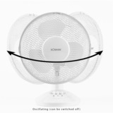 Bomann VL 1137 CB Blanco, Ventilador blanco, Ventilador con aspas para el hogar, Blanco, Mesa, 23 cm, Corriente alterna, 30 W