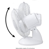 Bomann VL 1137 CB Blanco, Ventilador blanco, Ventilador con aspas para el hogar, Blanco, Mesa, 23 cm, Corriente alterna, 30 W