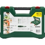 Bosch 2 607 017 195 broca Juego de brocas 91 pieza(s), Conjuntos de brocas & puntas verde, Taladro, Juego de brocas, Metal, Piedra, Madera, 1,8 kg, 91 pieza(s), Phillips, Pozidriv, Torx
