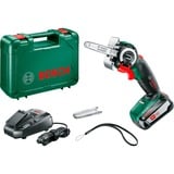 Bosch AdvancedCut 18 7000 RPM Negro, Verde, Rojo, Plata, Motosierra verde/Negro, 7000 RPM, 6,5 cm, 7000 m/s, Negro, Verde, Rojo, Plata, Batería, 2,5 Ah