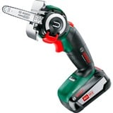 Bosch AdvancedCut 18 7000 RPM Negro, Verde, Rojo, Plata, Motosierra verde/Negro, 7000 RPM, 6,5 cm, 7000 m/s, Negro, Verde, Rojo, Plata, Batería, 2,5 Ah