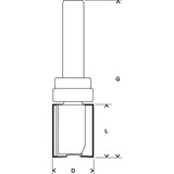 Bosch Fresa de recorte Expert para laminado de madera, Ø 16mm Fresa enrasadora o Fresa de enrasar, 6,8 cm, 2,54 cm, 1,27 cm, 8 mm, 1 pieza(s)