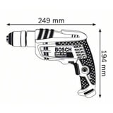 Bosch GBM 10 RE Professional, Taladro azul/Negro, Taladro de pistola, Sin llave, 1 cm, 2600 RPM, 2,5 cm, 1 cm