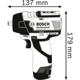 Bosch GDS 10.8 V-EC Professional 3/8" 2600 RPM 115 Nm Azul 10,8 V, Tornillo de percusión azul/Negro, Llave de impacto, Azul, 3/8", 2600 RPM, 115 Nm, 1200 RPM