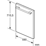 Bosch KUZ20SX0 accesorio o pieza de frigorífico/congelador Puerta frontal Acero inoxidable, Panel de la puerta acero fino, Puerta frontal, Bosch, Nevera, Acero inoxidable, 590 mm, 716 mm