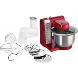 Bosch MUM48R1 robot de cocina 600 W 3,9 L Rojo, Acero inoxidable, Blanco rojo, 3,9 L, Rojo, Acero inoxidable, Blanco, 1,2 m, 3 kg, 3 discos, Metal