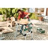 Bosch PWB 600 Banco de trabajo para carpintería verde, Banco de trabajo para carpintería, Aluminio, Bamboo, Madera, Negro, Verde, Metálico, 680 mm, 552,6 mm, 834 mm